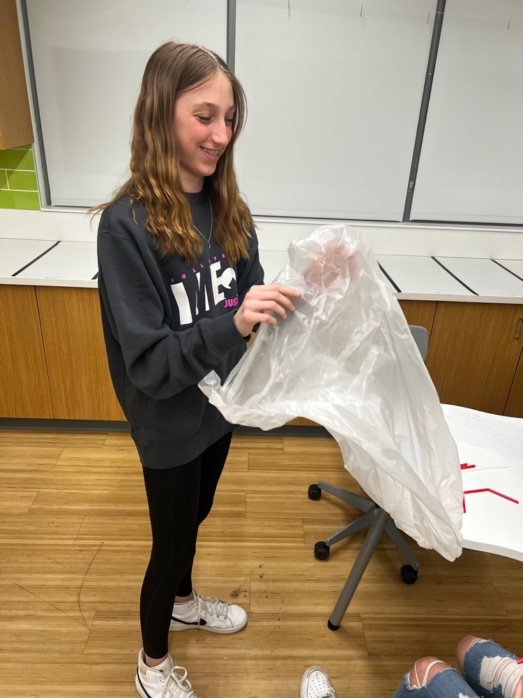 a student building their parachute