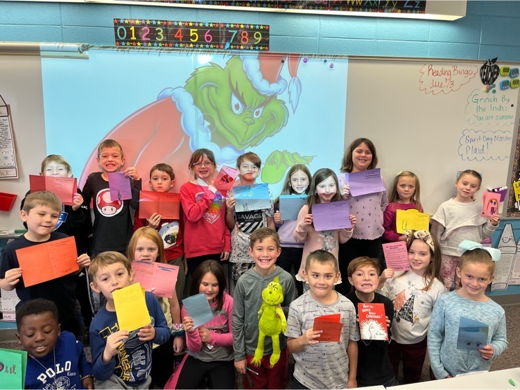  This 2nd grade class has been completing “Grinch by the inch” challenges to spread kindness and holiday cheer!